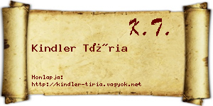 Kindler Tíria névjegykártya